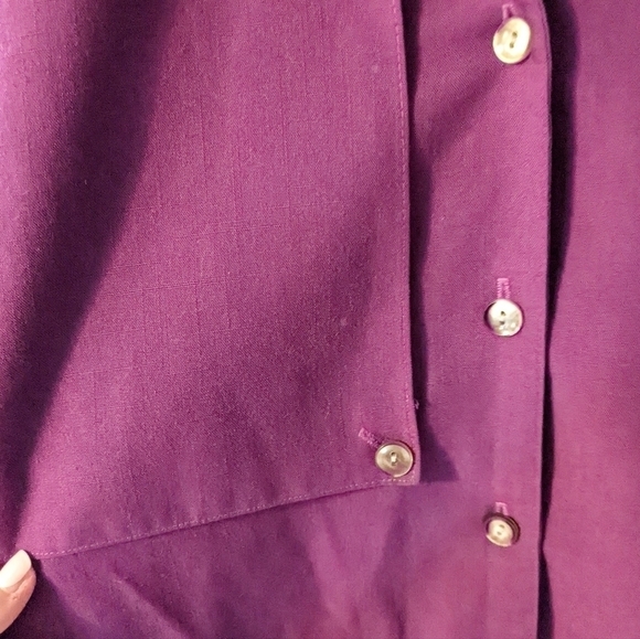Vintage‎ Norton McNaughton Purple Cuffed Sleeves Button Up Shirt Size 10 - Picture 5 of 8
